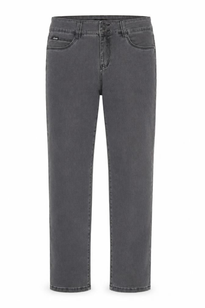 Anna Jeans Womens Grey Cotton Straight Jeans Size 34 in Regular Zip