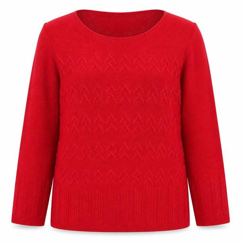 Envy Womens Red Boat Neck Acrylic Pullover Jumper Size S