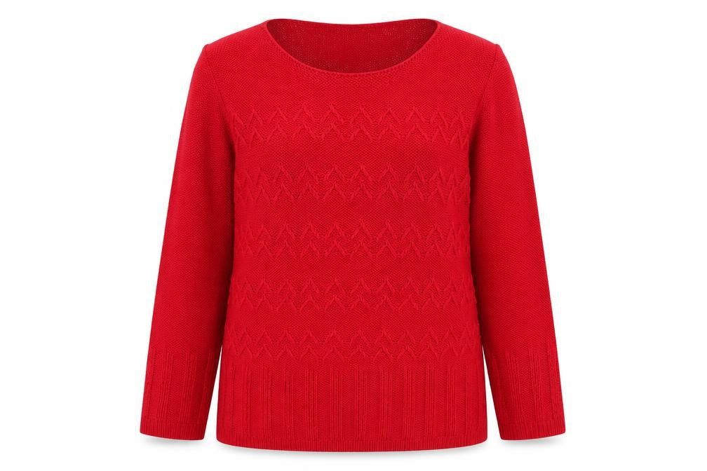 Envy Womens Red Boat Neck Acrylic Pullover Jumper Size S