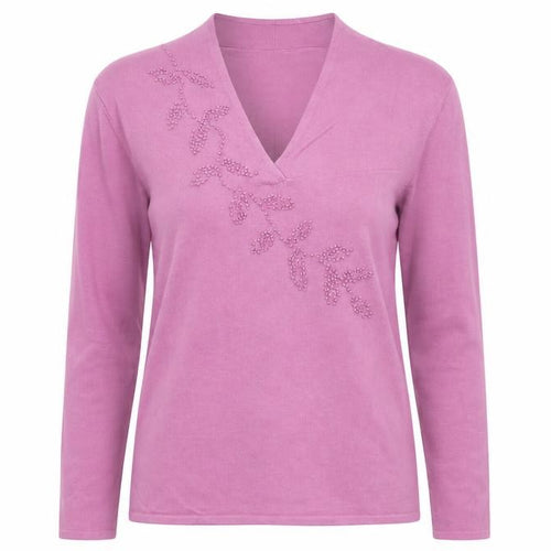 Victoria Layne Womens Purple V-Neck Viscose Pullover Jumper Size 12