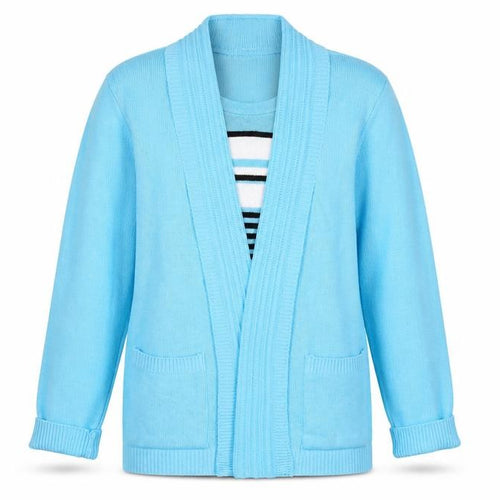 Pure & Natural Womens Blue Round Neck Acrylic Cardigan Jumper Size 6 - Twin Set