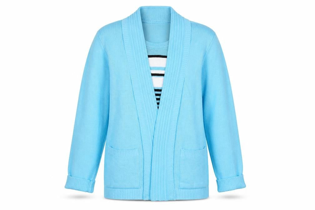 Pure & Natural Womens Blue Round Neck Acrylic Cardigan Jumper Size 6 - Twin Set