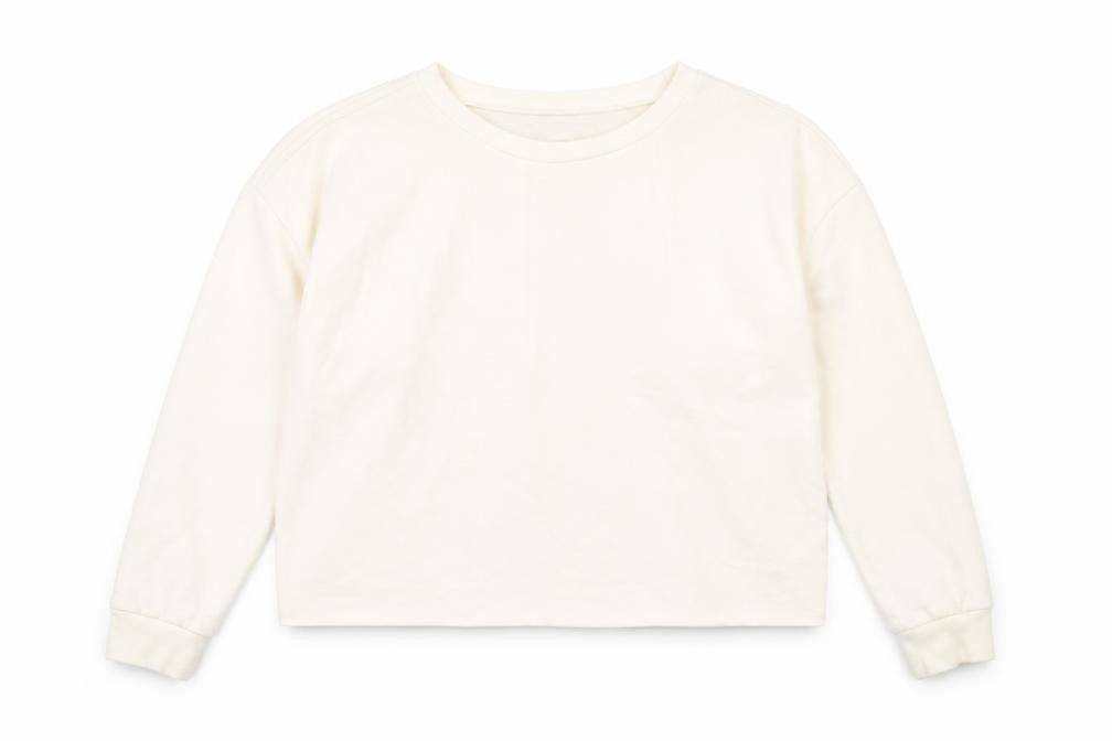 Front view of Wandering eyes women’s beige polyester pullover sweatshirt, size M, pullover