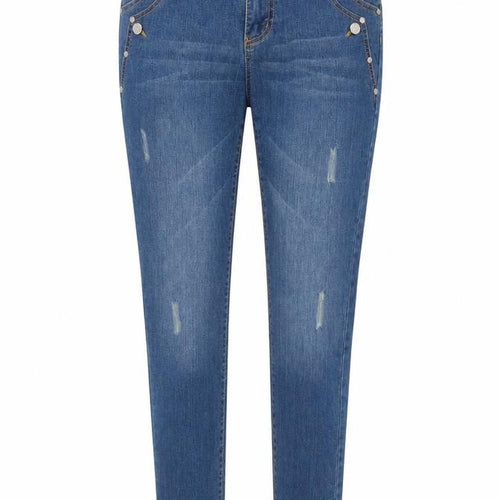 Janina Womens Blue Cotton Skinny Jeans Size 8 Regular Zip