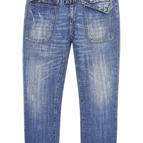 Duck and Cover Mens Blue Cotton Cropped Jeans Size 30 in Regular Zip