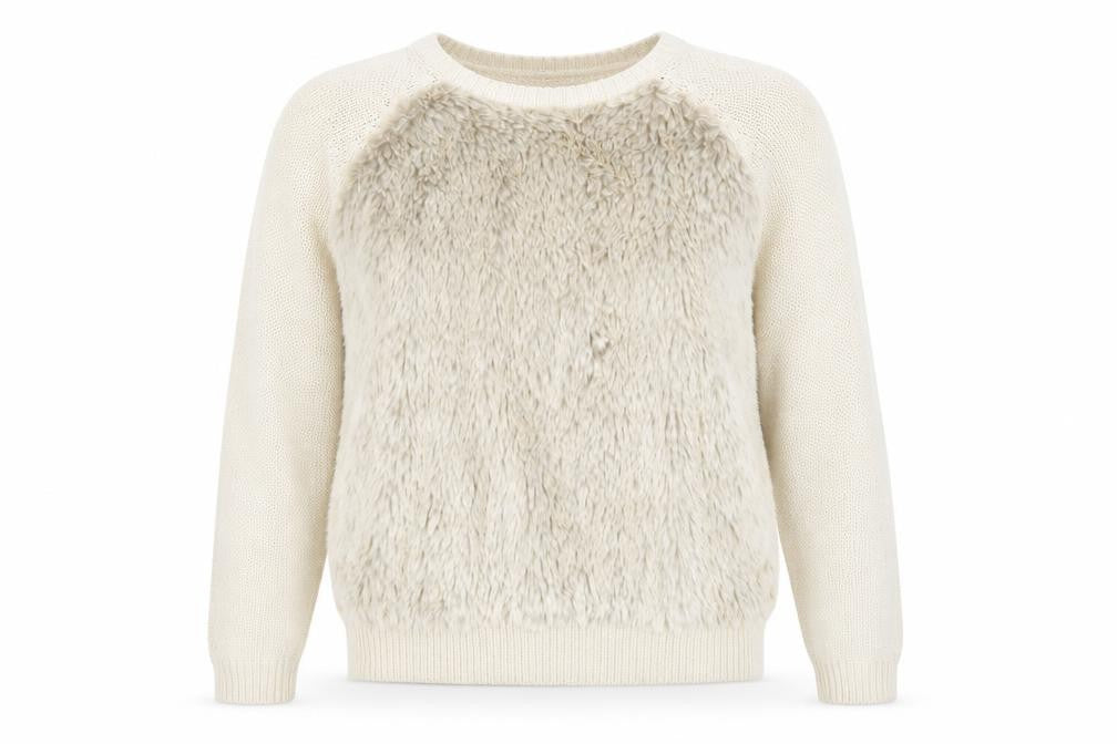 Topshop Womens Beige Acrylic Pullover Sweatshirt Size 10 Pullover