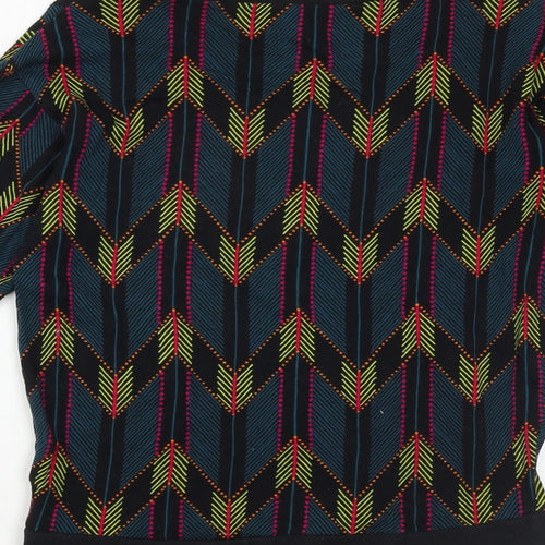 H&M Womens Multicoloured Geometric Cotton Pullover Sweatshirt Size XS Pullover