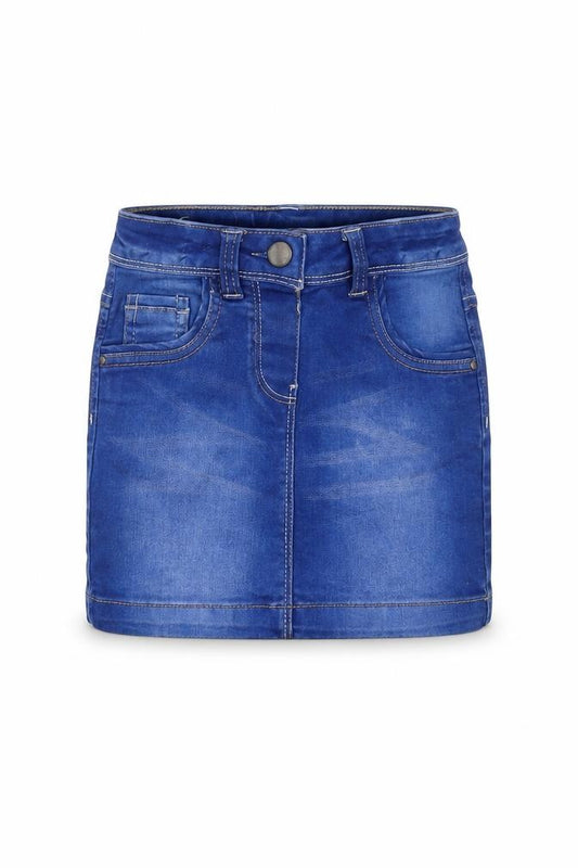 Evie Girls Blue Cotton Bandage Skirt Size 4 Years Regular Zip