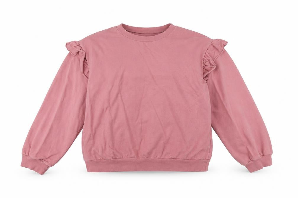 Front view of Vanessa Alexandra women’s pink cotton pullover sweatshirt, size M, pullover