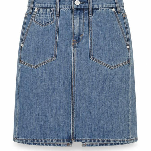Gap Womens Blue Cotton A-Line Skirt Size 6 Zip