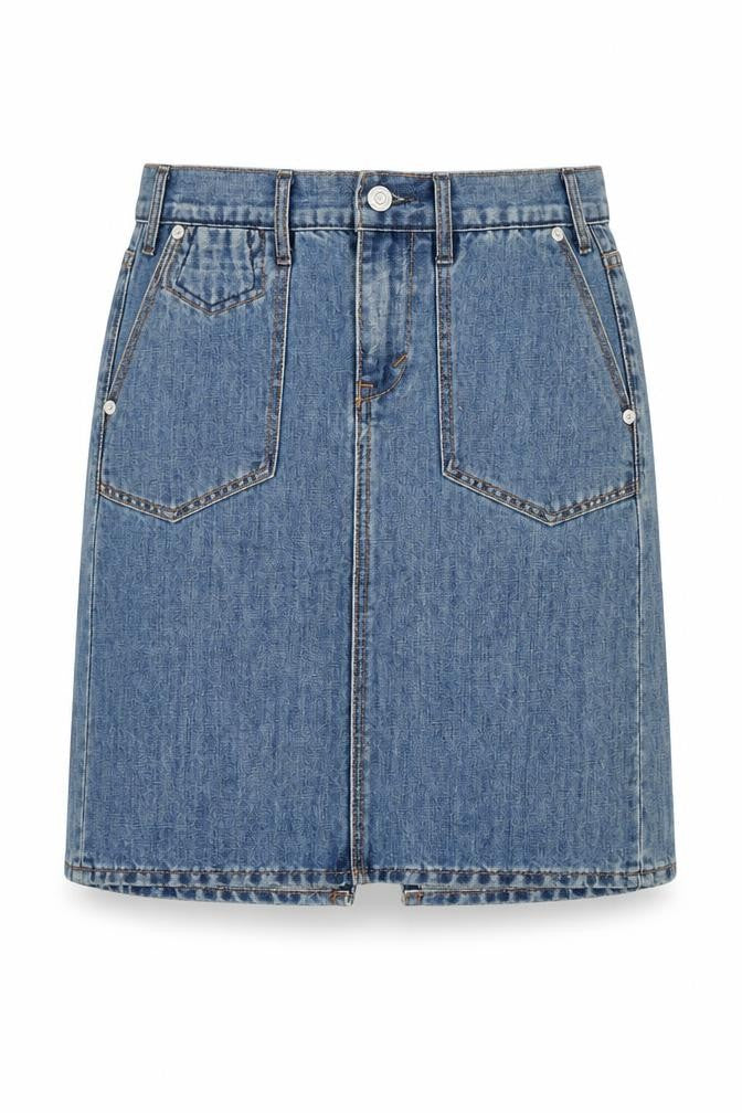 Gap Womens Blue Cotton A-Line Skirt Size 6 Zip