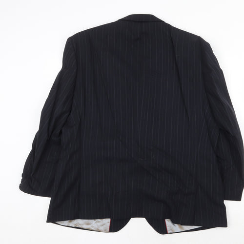 City Survival Mens Black Striped Wool Jacket Suit Jacket Size 42 Regular