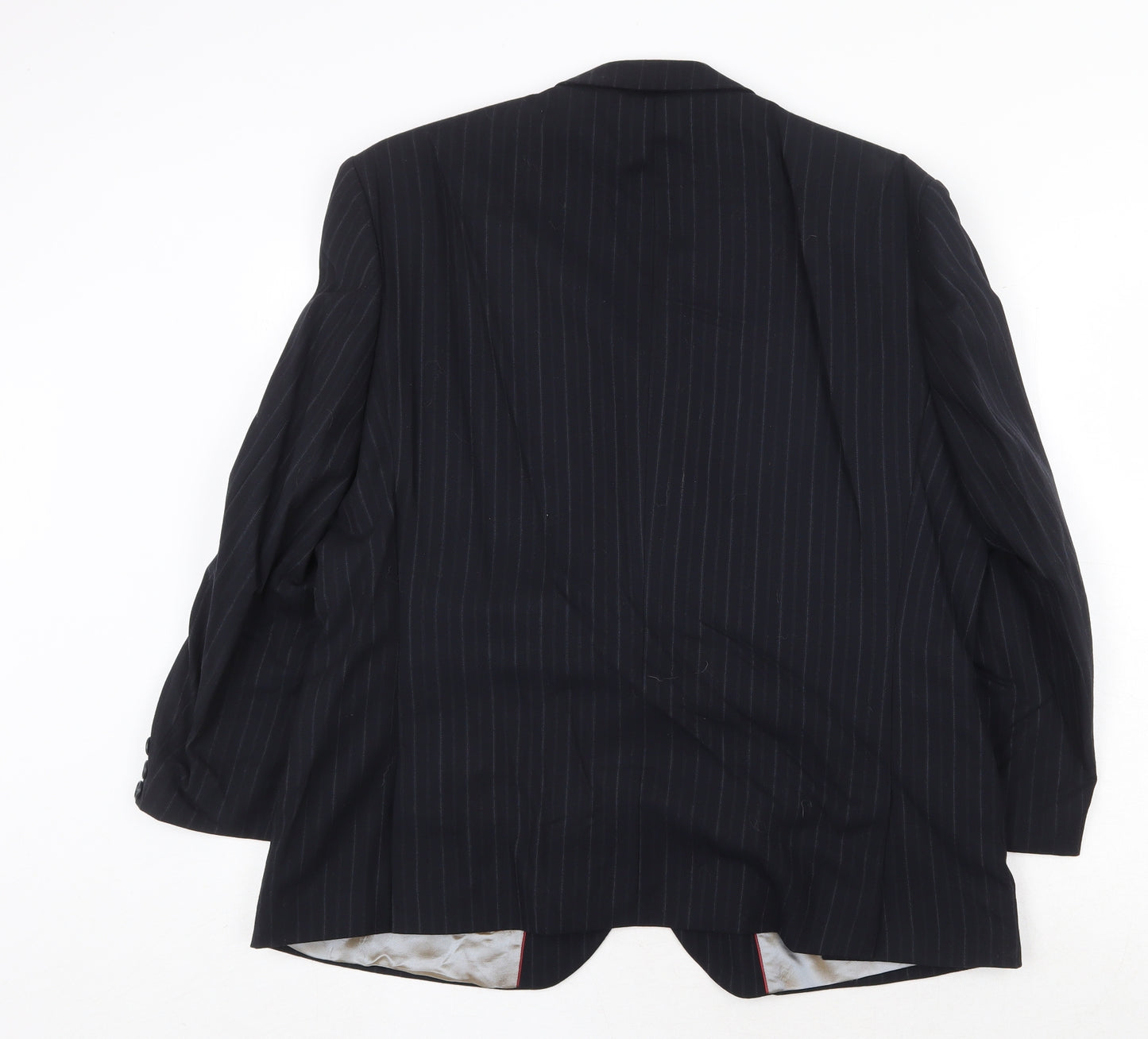 City Survival Mens Black Striped Wool Jacket Suit Jacket Size 42 Regular