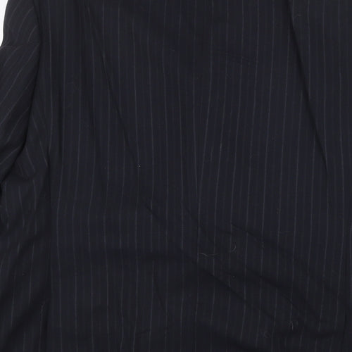 City Survival Mens Black Striped Wool Jacket Suit Jacket Size 42 Regular