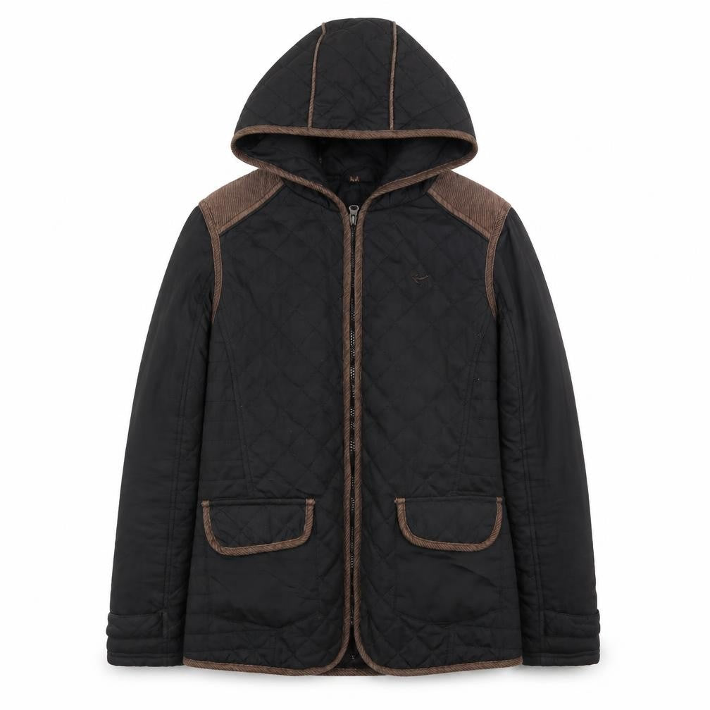 Front view of Blonde + Blonde women’s black jacket, size UK 10, zip
