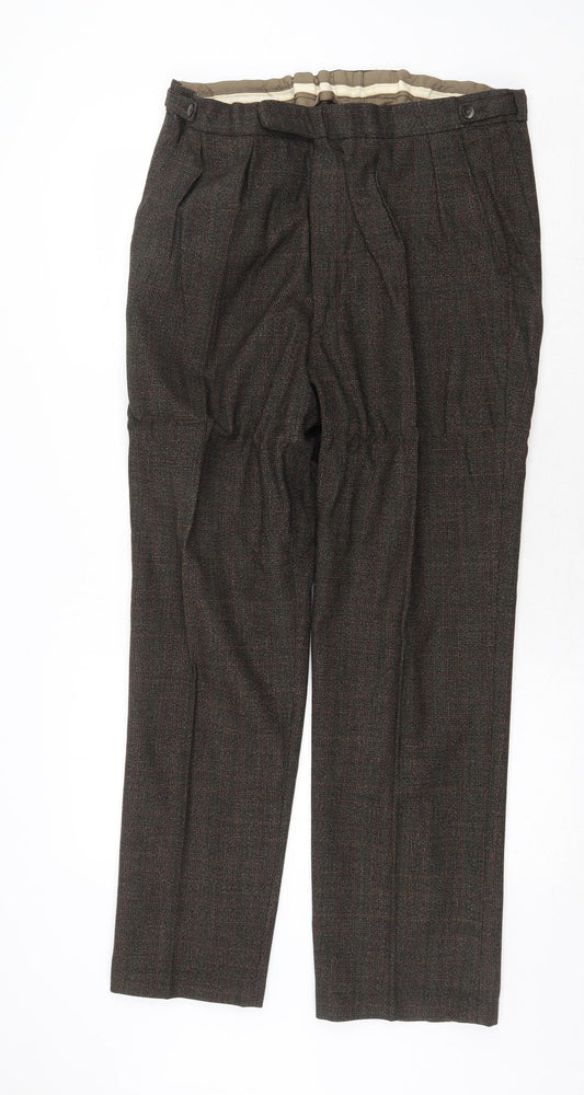 Jackson Mens Brown Polyester Trousers Size 36 in Regular Zip