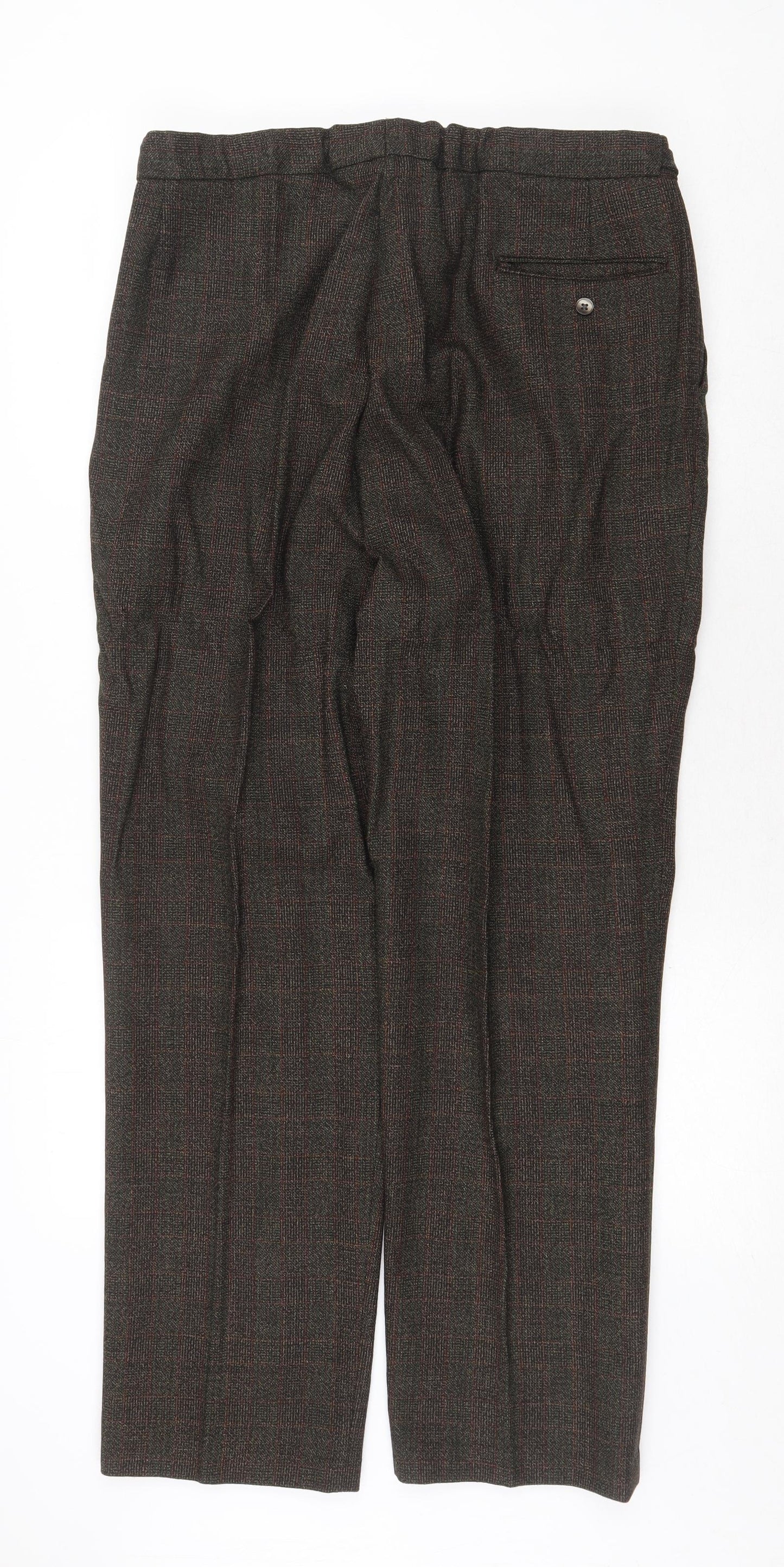 Jackson Mens Brown Polyester Trousers Size 36 in Regular Zip