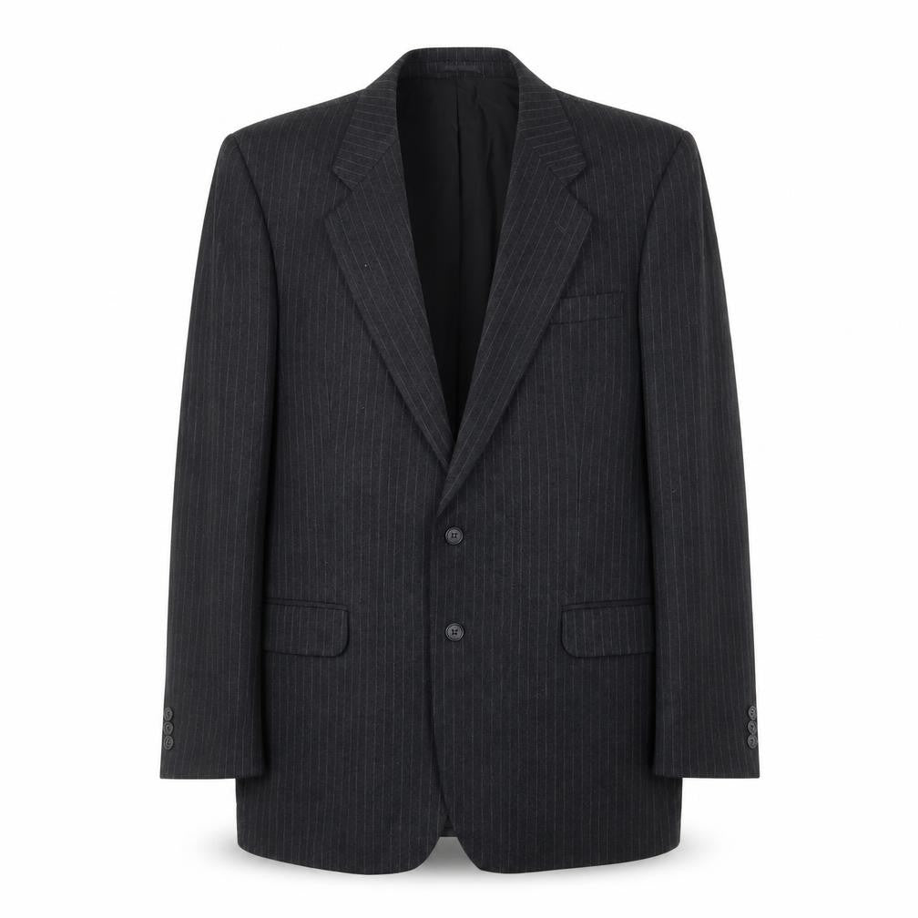 Front view of St Michael men’s grey striped wool jacket suit jacket, size 42, regular