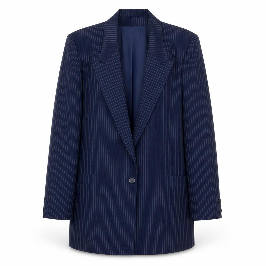 Debenhams Womens Blue Striped Polyester Jacket Suit Jacket Size 14