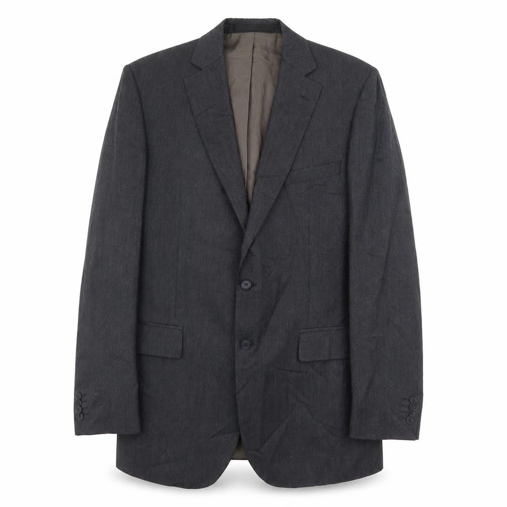 Front view of Marks & Spencer men’s grey polyester jacket suit jacket, size 40, regular
