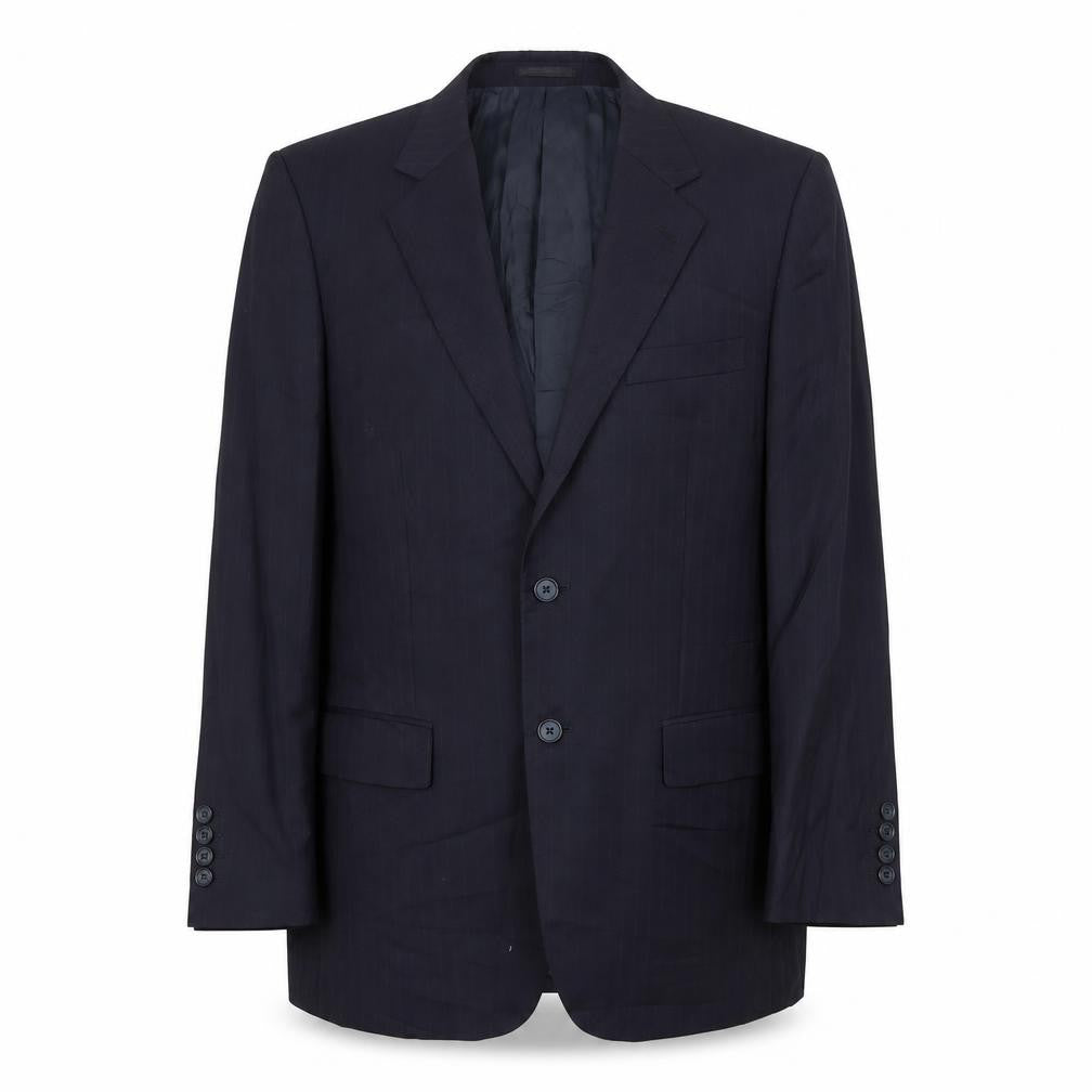 Front view of Brook Taverner men’s blue polyester jacket suit jacket, size 38, regular