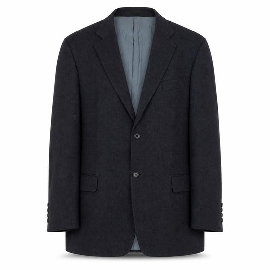 Front view of Marks & Spencer men’s blue wool jacket suit jacket, size 44, regular