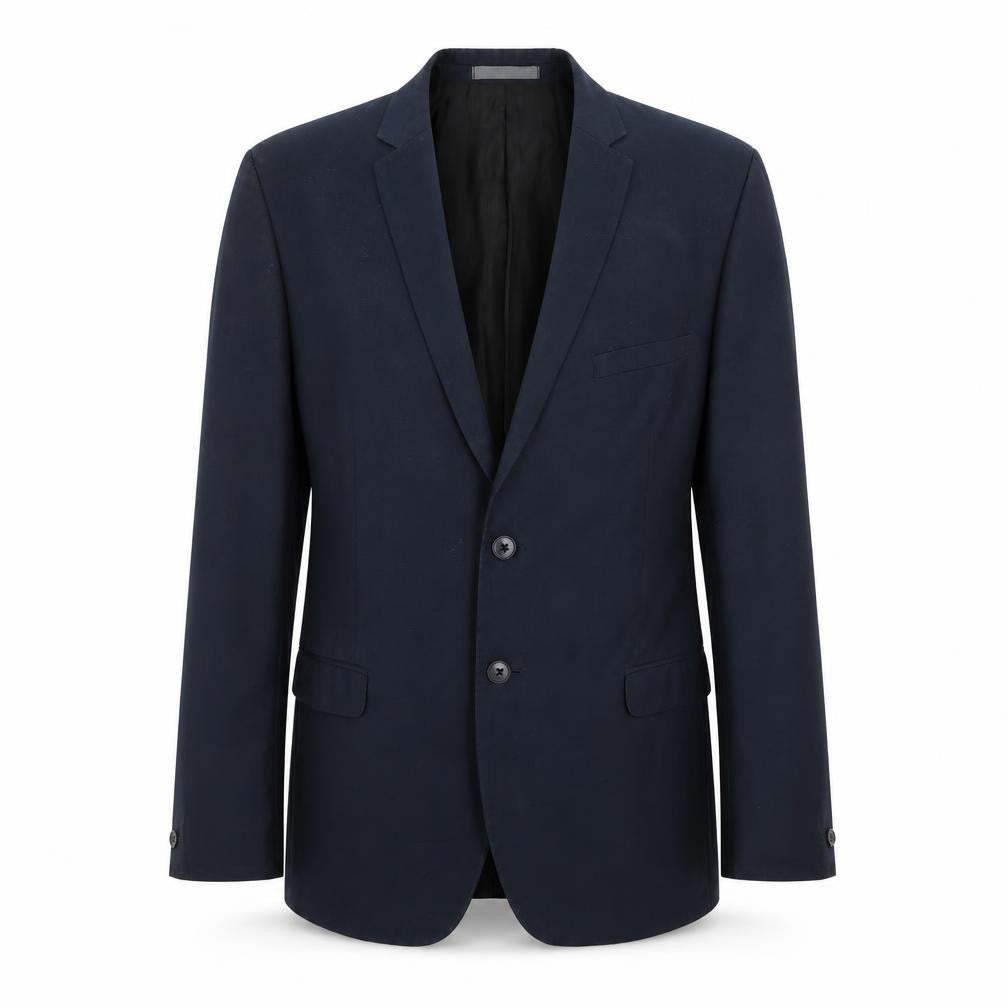 Front view of Red Herring men’s blue polyester jacket suit jacket, size 44, regular
