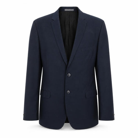 Front view of Red Herring men’s blue polyester jacket suit jacket, size 44, regular