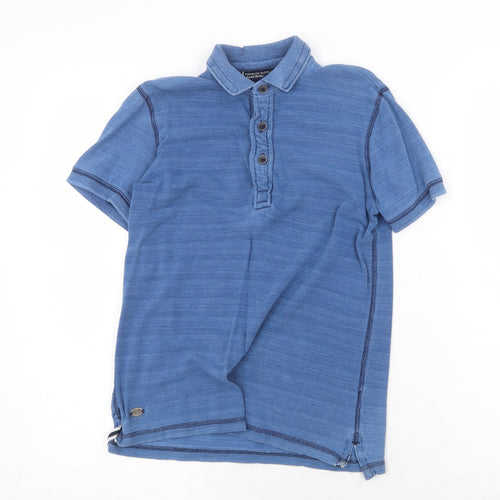 NEXT Boys Blue Cotton Basic Polo Size 9 Years Collared Button