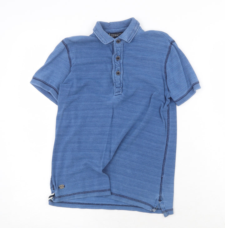 NEXT Boys Blue Cotton Basic Polo Size 9 Years Collared Button