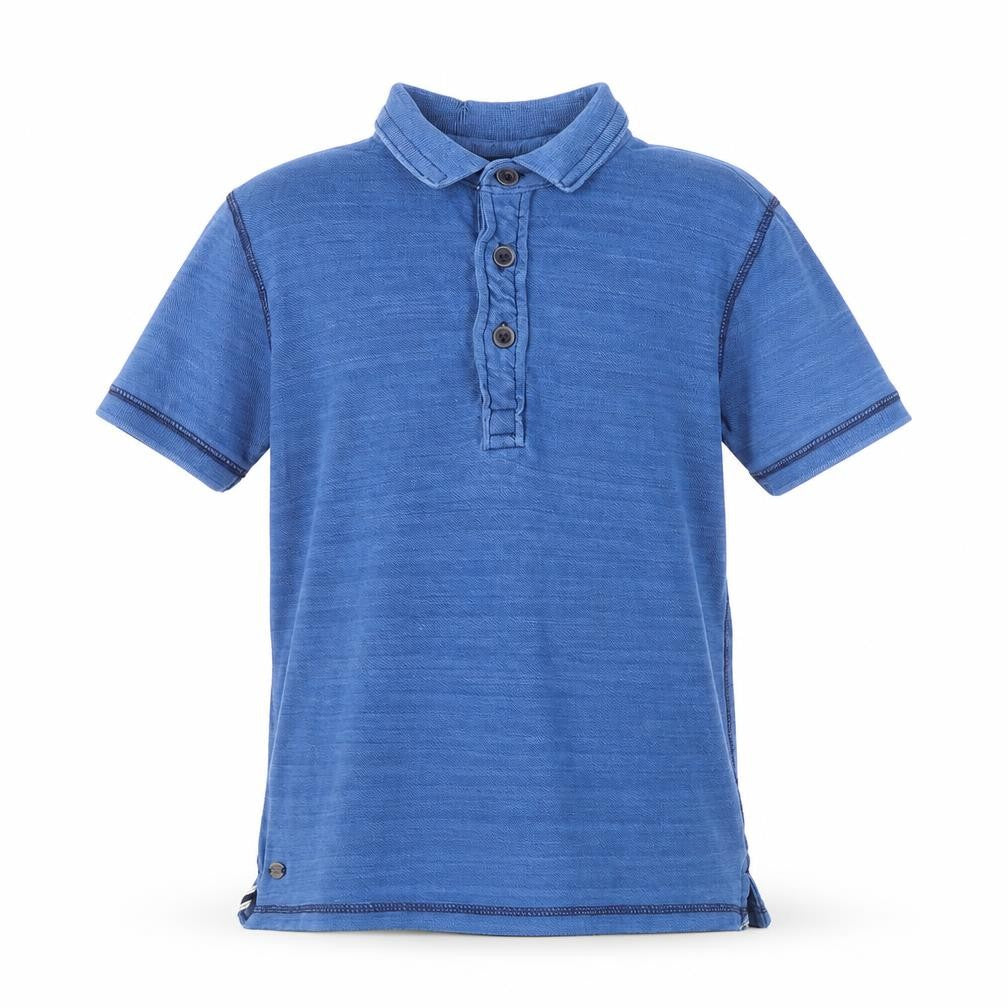Next Boys Blue Cotton Basic Polo Size 9 Years Collared Button