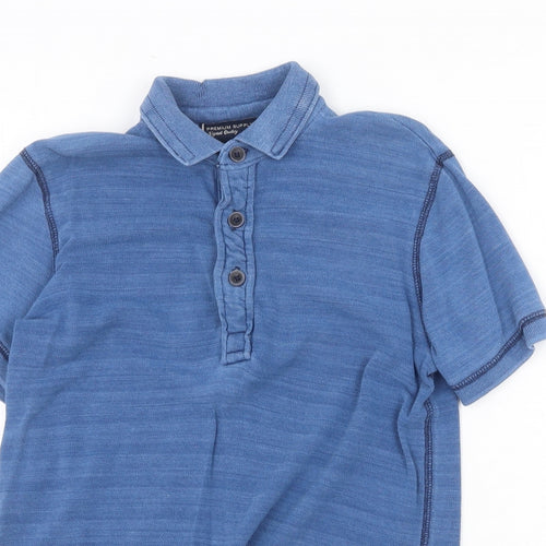 NEXT Boys Blue Cotton Basic Polo Size 9 Years Collared Button