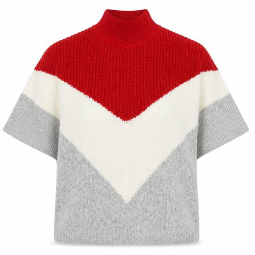 Marks and Spencer Womens Grey High Neck Geometric Cotton Pullover Jumper Size M