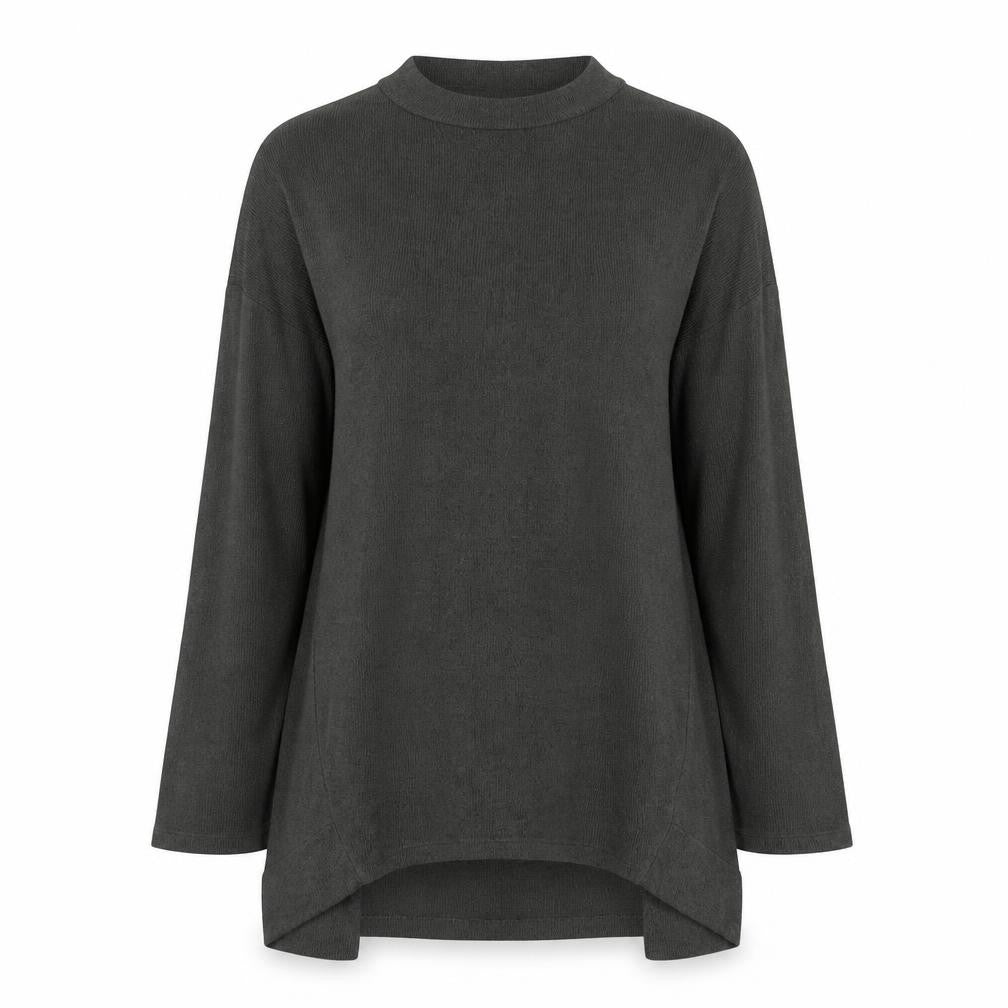 Front view of River Island women’s green round neck viscose jumper, size UK 8