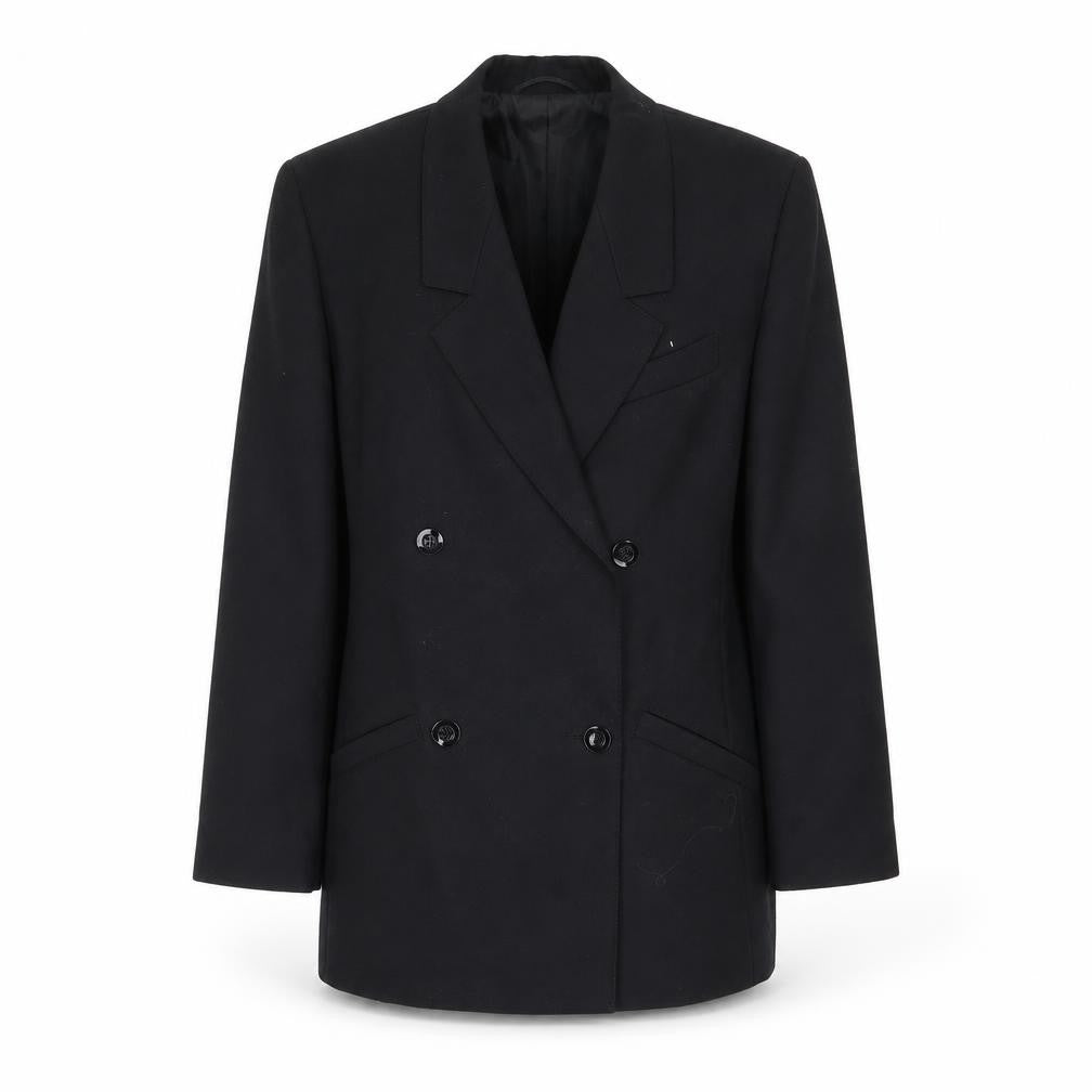 Front view of Marks & Spencer women’s black wool jacket suit jacket, size UK 10