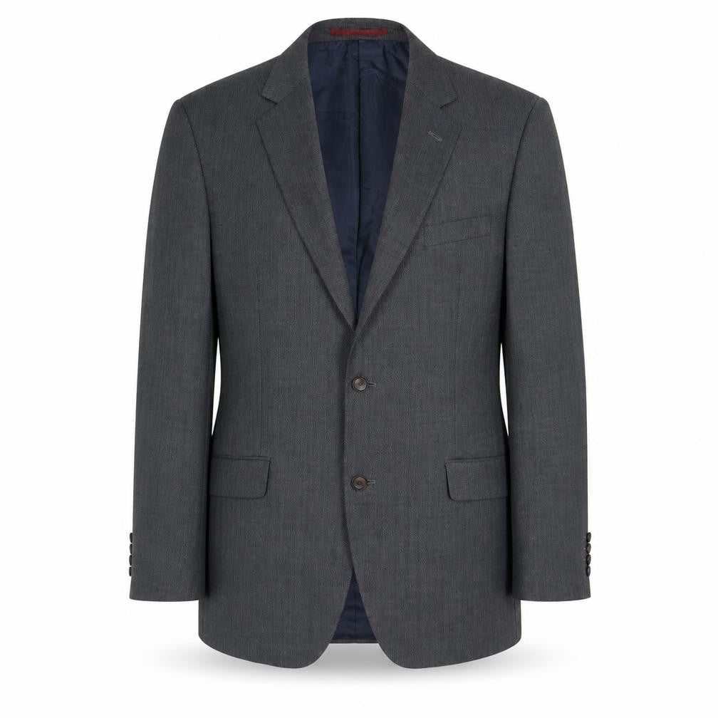 Front view of Marks & Spencer men’s grey wool jacket suit jacket, size 42, regular