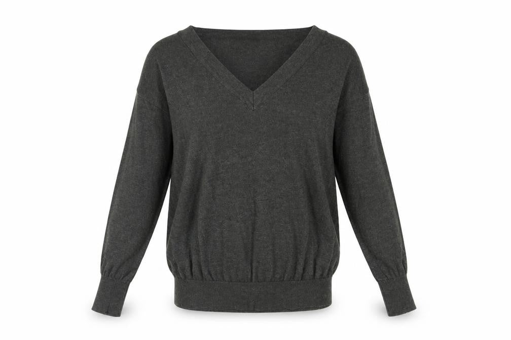 Marks and Spencer Womens Green V-Neck Cotton Pullover Jumper Size 10