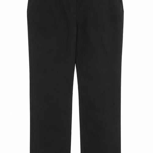 Marks and Spencer Girls Blue Polyester Chino Trousers Size 12-13 Years Regular Zip