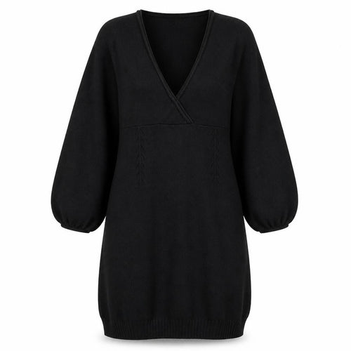 Mango Womens Black Acrylic A-Line Size S V-Neck Pullover