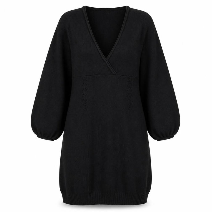Mango Womens Black Acrylic A-Line Size S V-Neck Pullover