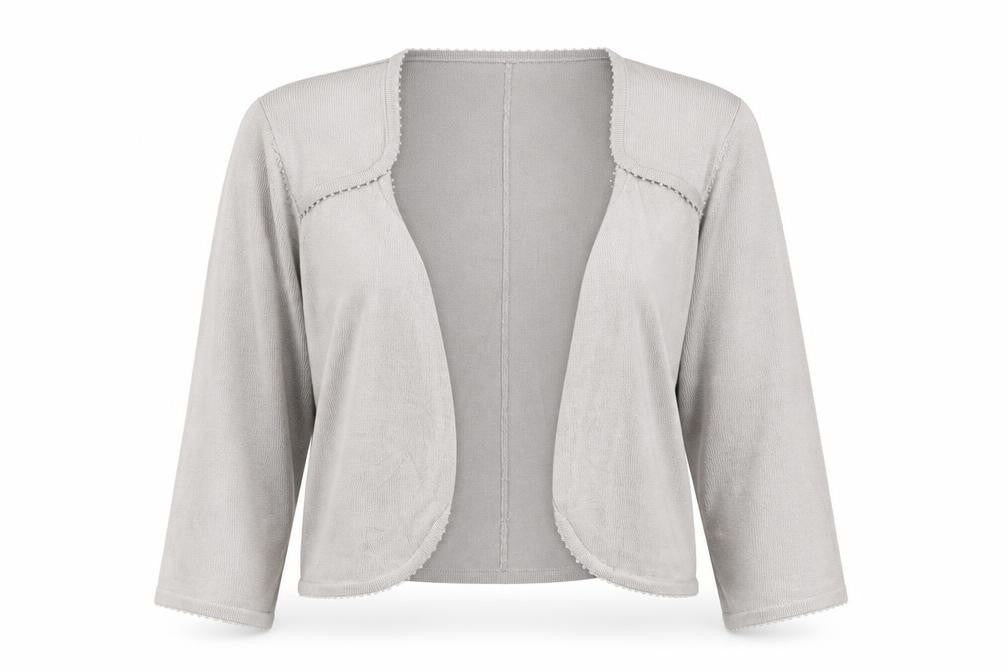 Front view of Coast women’s grey v-neck viscose cardigan jumper, size L