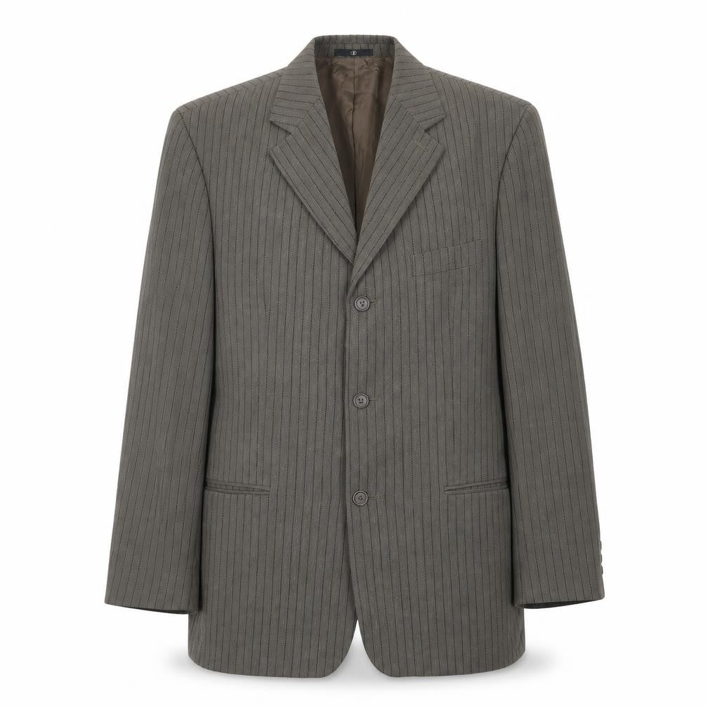 Ciro Citterio Mens Grey Striped Wool Jacket Suit Jacket Size 44 Regular