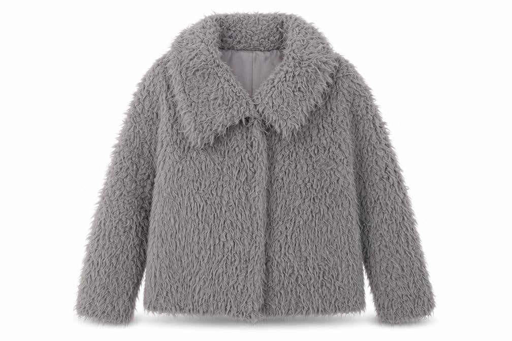Front view of Primark women’s grey jacket, size UK 10, zip