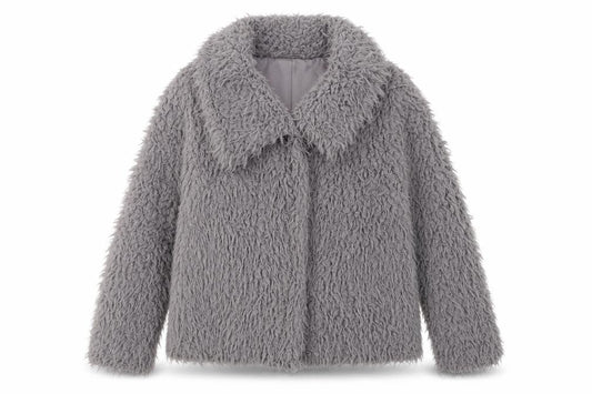 Front view of Primark women’s grey jacket, size UK 10, zip