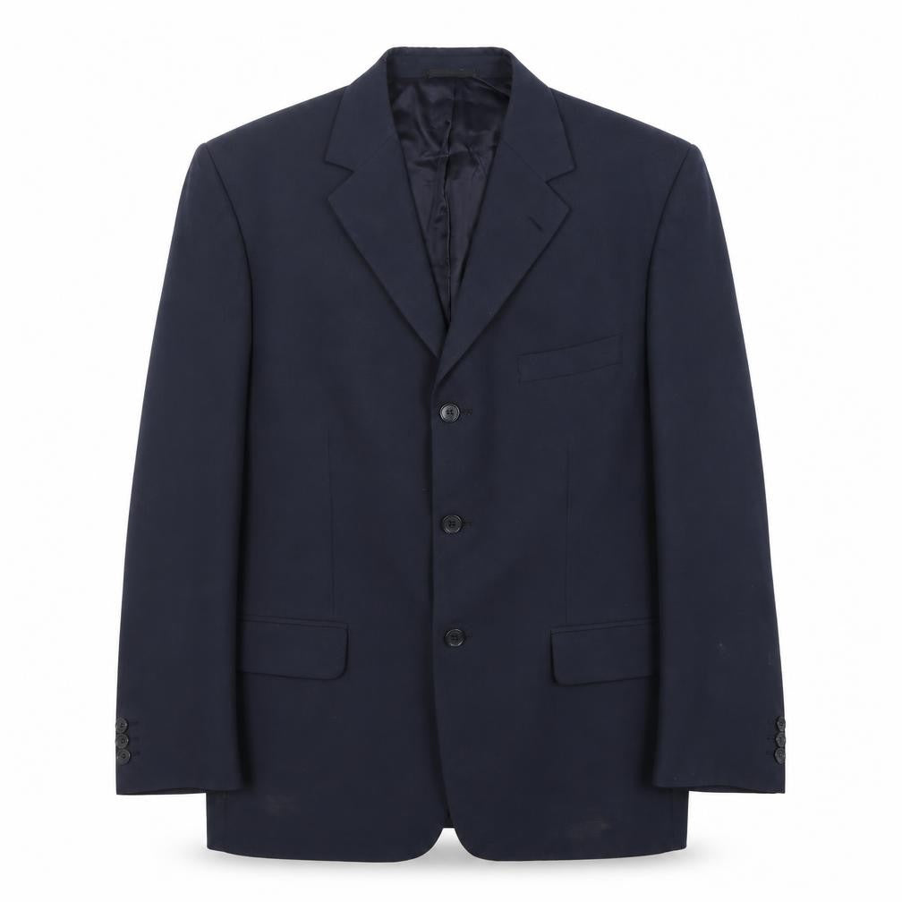 Front view of Armando men’s blue polyester jacket suit jacket, size 44, regular