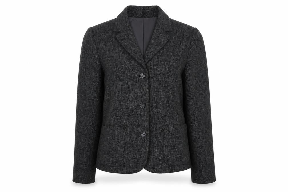 Front view of Next women’s black polyester jacket blazer, size UK 10