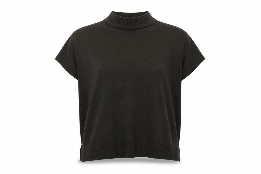 Front view of New Look women’s grey roll neck viscose jumper, size M