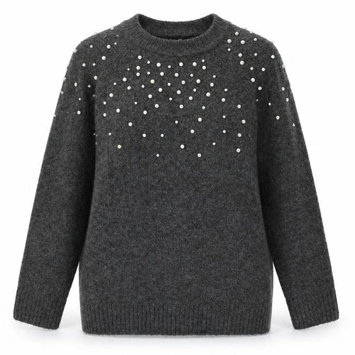 F&F Womens Grey Round Neck Acrylic Pullover Jumper Size 8