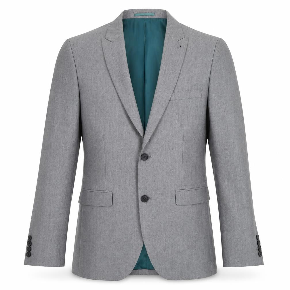Front view of Next men’s grey polyester jacket suit jacket, size 38, regular