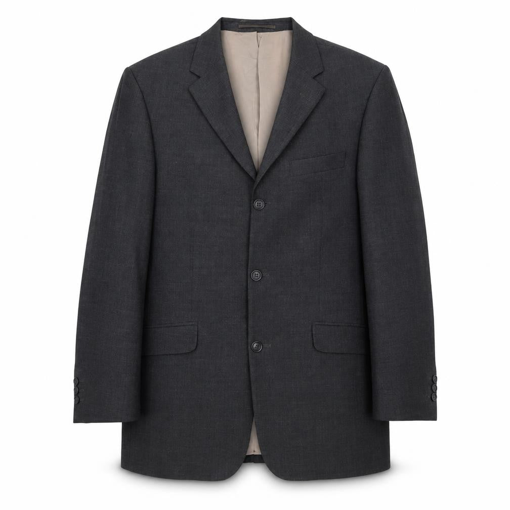 Front view of Milan men’s grey polyester jacket suit jacket, size 40, regular